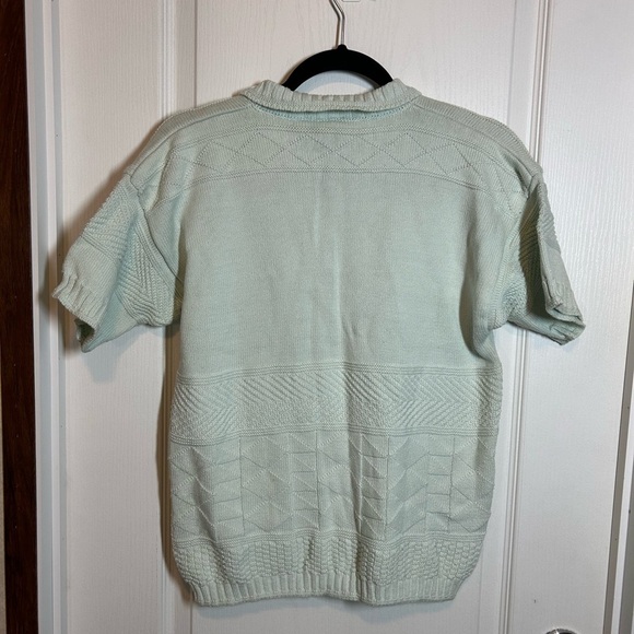 Women’s JG Hook Light Green Short-Sleeved Sweater - Size Medium - 100% Cotton - Picture 4 of 8